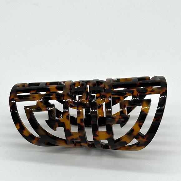 Tory Burch Logo Tortoise 5" Length Cuff Fits a Smaller Wrist - Picture 3 of 4